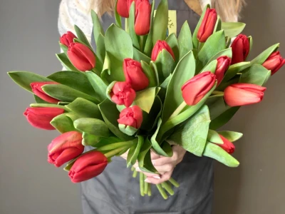 Букет «21 красный тюльпан»
