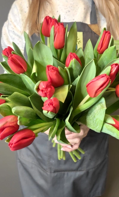 Букет «21 красный тюльпан»