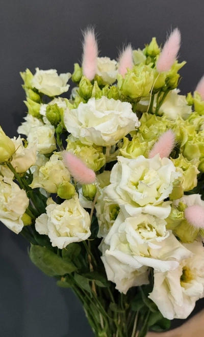 Монобукет «Нежная эустома»