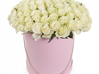 Композиция в шляпной коробке «Снежные хлопья»