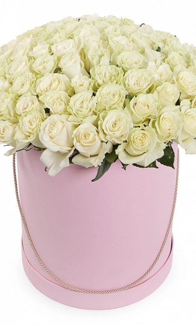 Композиция в шляпной коробке «Снежные хлопья»