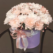 Композиция в шляпной коробке &laquo;Пудровая нежность&raquo; 0