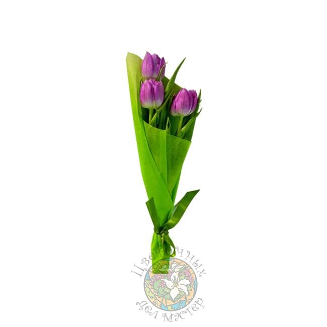 Букет «3 тюльпана» от интернет-магазина «Цветочных дел Мастер»