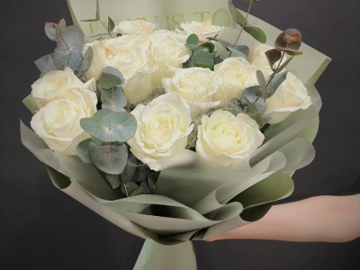 Букет белых роз «Нежное утро»