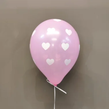 Шарик «С сердечками» розовый