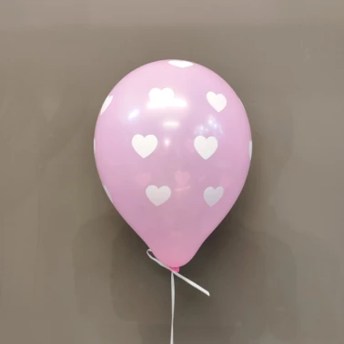 Шарик «С сердечками» розовый