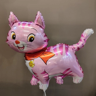 Фигурный шарик «Розовый котик»
