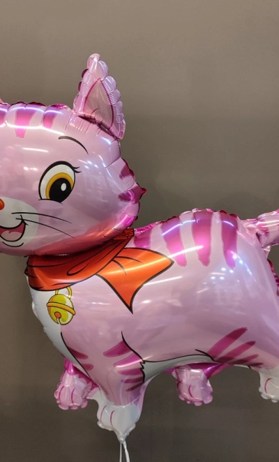 Фигурный шарик «Розовый котик»