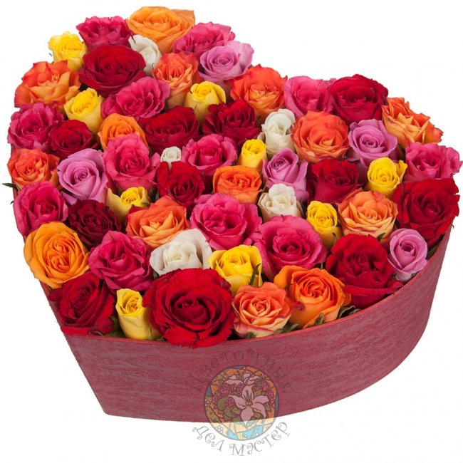 Сердце с розами «Влюбленность» от «Цветочных дел Мастер»