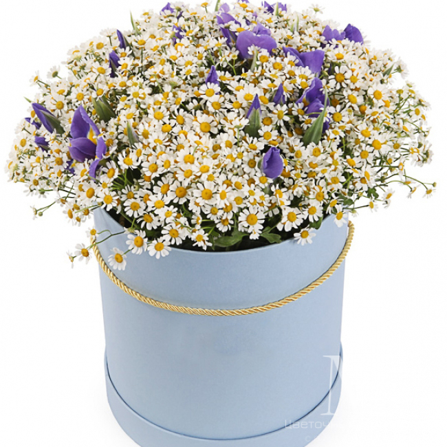 Цветы в коробке «Летний день» от «Цветочных дел Мастер»