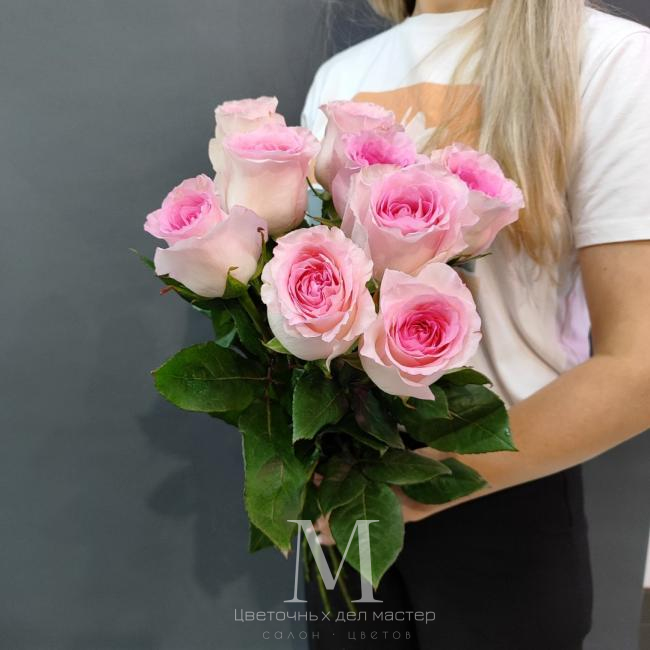 Монобукет «9 розовых роз» от интернет-магазина «Цветочных дел Мастер»