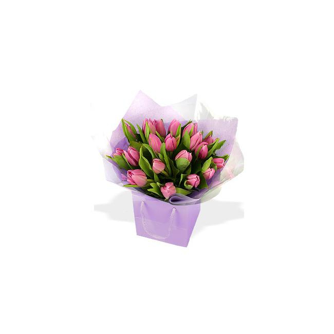 Букет «Розовые тюльпаны» от интернет-магазина «Цветочных дел Мастер»
