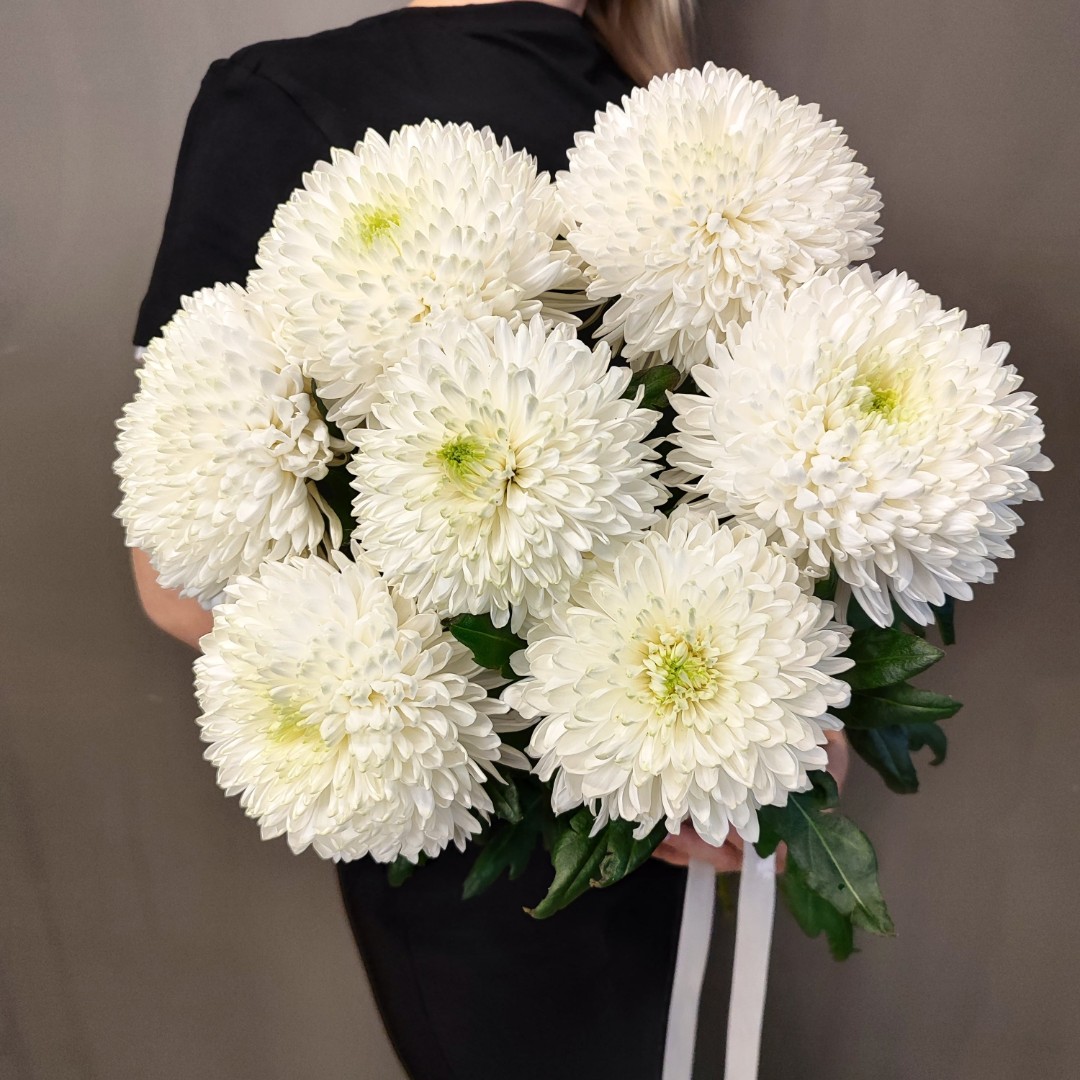 Монобукет «из 7 крупных хризантем»